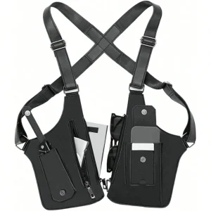 Leather Shoulder Armor Hidden Underarm Strap Wallet